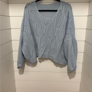 Women's Blue Cropped Sweater